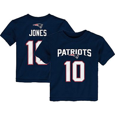 Toddler Mac Jones Navy New England Patriots Mainliner Player Name & Number T-Shirt