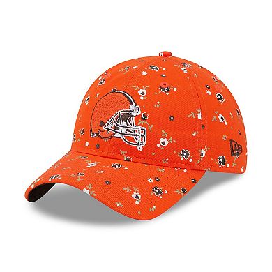 Women's New Era Orange Cleveland Browns  Floral 9TWENTY Adjustable Hat