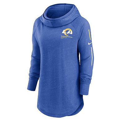 Women's Nike Royal Los Angeles Rams Minimal Statement Raglan Funnel Neck Pullover Hoodie