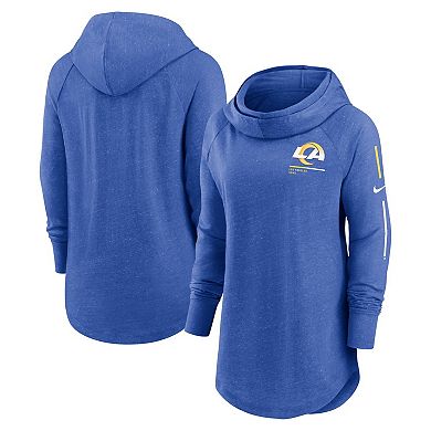 Women's Nike Royal Los Angeles Rams Minimal Statement Raglan Funnel Neck Pullover Hoodie