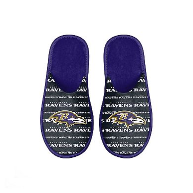 Youth FOCO Baltimore Ravens Scuff Wordmark Slide Slippers