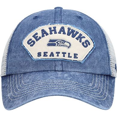 Men's '47 College Navy/White Seattle Seahawks Denali Trucker Clean Up Snapback Hat