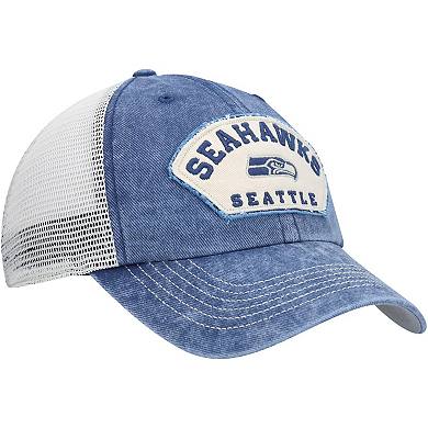 Men's '47 College Navy/White Seattle Seahawks Denali Trucker Clean Up Snapback Hat