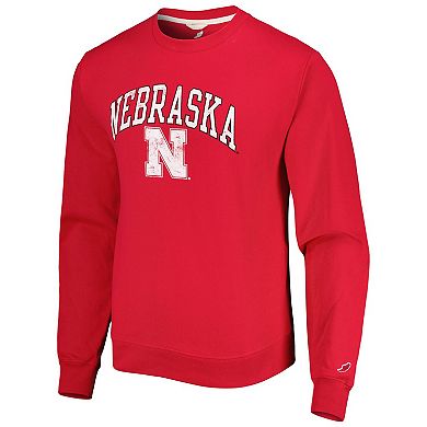 Men's League Collegiate Wear Scarlet Nebraska Huskers 1965 Arch Essential Pullover Sweatshirt