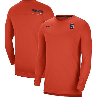 Men's Nike Orange Syracuse Orange 2022 Coach Performance Long Sleeve V-Neck T-Shirt