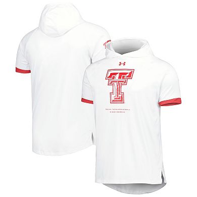 Men's Under Armour White Texas Tech Red Raiders On-Court Raglan Hoodie T-Shirt