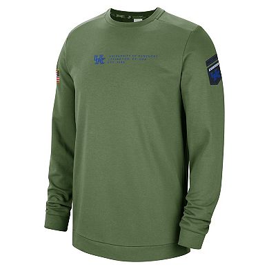 Men's Nike Olive Kentucky Wildcats Military Pullover Sweatshirt