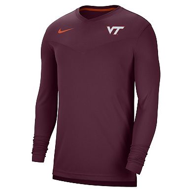 Men's Nike Maroon Virginia Tech Hokies 2022 Coach Performance Long Sleeve V-Neck T-Shirt