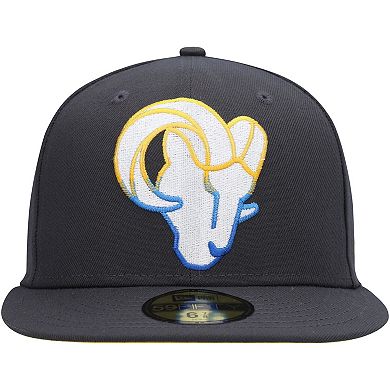 Men's New Era Graphite Los Angeles Rams Color Dim 59FIFTY Fitted Hat