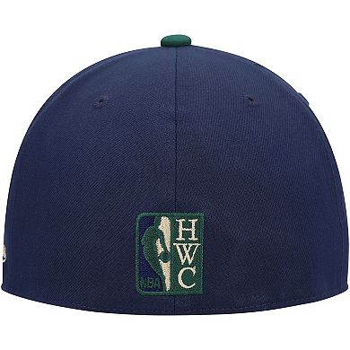 Men's Mitchell & Ness Navy/Green Utah Jazz 40th Anniversary Hardwood Classics Grassland Fitted Hat