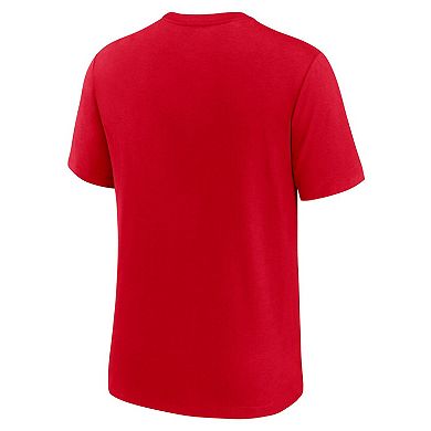 Men's Nike Scarlet San Francisco 49ers Wordmark Logo Tri-Blend T-Shirt