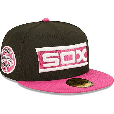 Men's New Era Black/Pink Chicago White Sox Comiskey Park 75th Anniversary  Passion 59FIFTY Fitted Hat