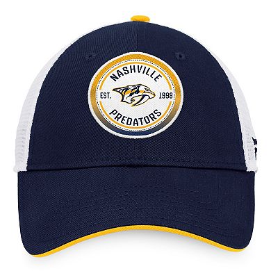 Men's Fanatics Branded Navy/White Nashville Predators Iconic Gradient Trucker Snapback Hat