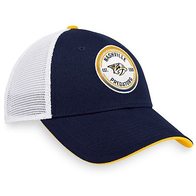 Men's Fanatics Branded Navy/White Nashville Predators Iconic Gradient Trucker Snapback Hat