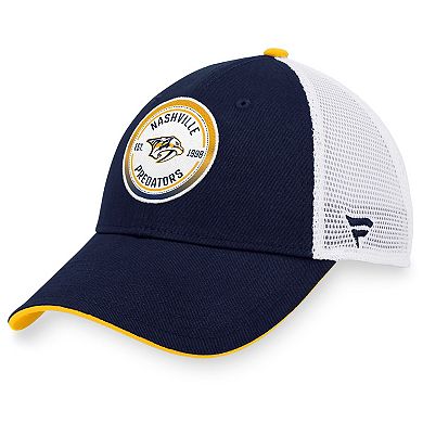 Men's Fanatics Branded Navy/White Nashville Predators Iconic Gradient Trucker Snapback Hat