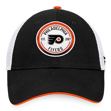 Men's Fanatics Branded Black/White Philadelphia Flyers Iconic Gradient Trucker Snapback Hat