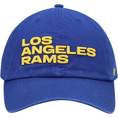 Men's '47 Royal Los Angeles Rams Clean Up Team Script Adjustable Hat