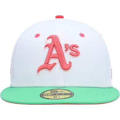 Men's New Era White/Green Oakland Athletics  Watermelon Lolli 59FIFTY Fitted Hat