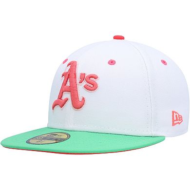 Men's New Era White/Green Oakland Athletics  Watermelon Lolli 59FIFTY Fitted Hat