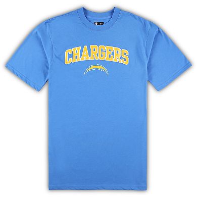 Men's Concepts Sport Powder Blue/Heather Gray Los Angeles Chargers Big & Tall T-Shirt & Pajama Pants Sleep Set