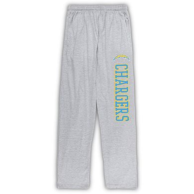 Men's Concepts Sport Powder Blue/Heather Gray Los Angeles Chargers Big & Tall T-Shirt & Pajama Pants Sleep Set