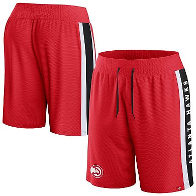 Men's Fanatics Branded Red Atlanta Hawks Referee Iconic Mesh Shorts