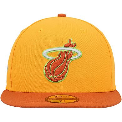 Men's New Era  Gold/Rust Miami Heat 59FIFTY Fitted Hat
