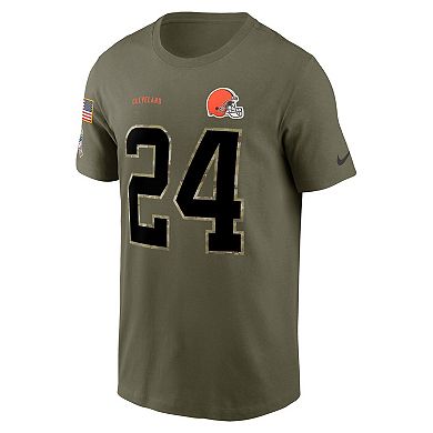 Men's Nike Nick Chubb Olive Cleveland Browns 2022 Salute To Service Name & Number T-Shirt