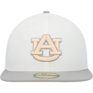 Men's New Era White/Gray Auburn Tigers Neutral Apricot 59FIFTY Fitted Hat