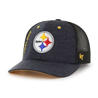 Men's '47 Black Pittsburgh Steelers Pixelation Trophy Flex Hat
