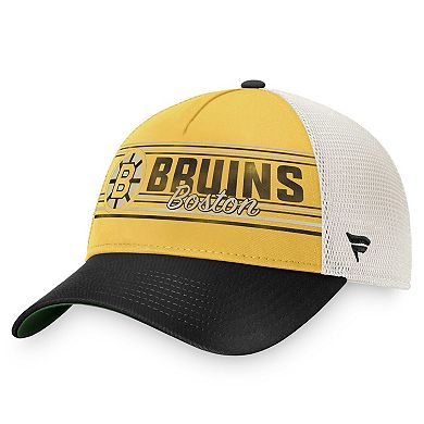 Men's Fanatics Branded Gold/Black Boston Bruins True Classic Retro Trucker Snapback Hat