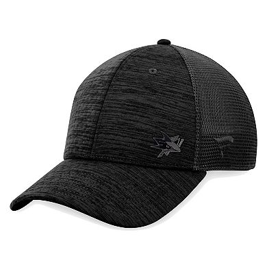 Men's Fanatics Branded Black San Jose Sharks Authentic Pro Road Flex Hat