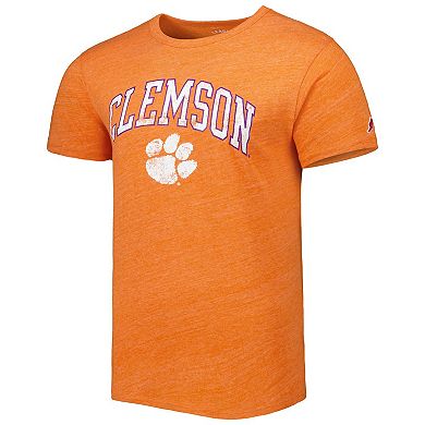 Men's League Collegiate Wear Heather Orange Clemson Tigers 1965 Arch Victory Falls Tri-Blend T-Shirt