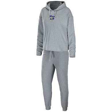 Women's WEAR by Erin Andrews Heathered Gray Los Angeles Rams Pullover Hoodie & Pants Lounge Set