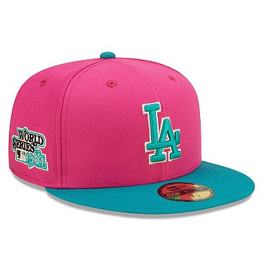 Men's New Era Pink/Green Los Angeles Dodgers Cooperstown Collection 1981 World Series Passion Forest 59FIFTY Fitted Hat