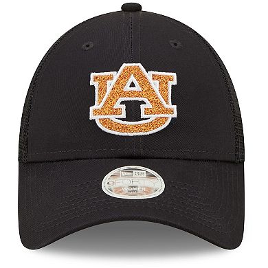 Women's New Era Navy Auburn Tigers 9FORTY Logo Spark Trucker Snapback Hat