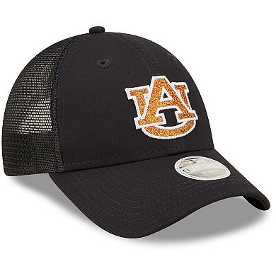 Women's New Era Navy Auburn Tigers 9FORTY Logo Spark Trucker Snapback Hat