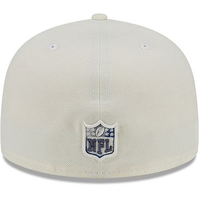 Men's New Era Cream Indianapolis Colts Chrome Dim 59FIFTY Fitted Hat