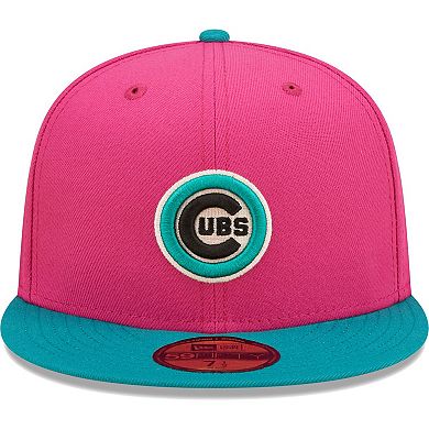 Men's New Era Pink/Green Chicago Cubs Cooperstown Collection  Passion Forest 59FIFTY Fitted Hat