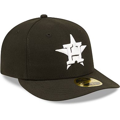 Men's New Era Houston Astros Black & White Low Profile 59FIFTY Fitted Hat