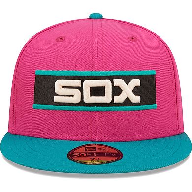 Men's New Era Pink/Green Chicago White Sox Cooperstown Collection Comiskey Park Passion Forest 59FIFTY Fitted Hat