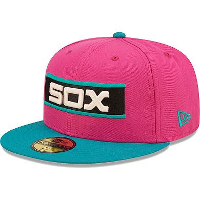 Men's New Era Pink/Green Chicago White Sox Cooperstown Collection Comiskey Park Passion Forest 59FIFTY Fitted Hat