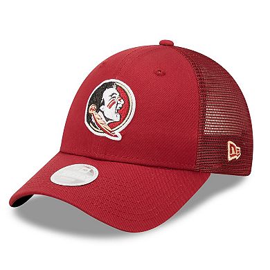 Women's New Era Garnet Florida State Seminoles 9FORTY Logo Spark Trucker Snapback Hat
