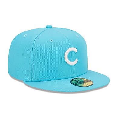 Men's New Era Blue Chicago Cubs Vice Highlighter Logo 59FIFTY Fitted Hat