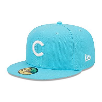 Men's New Era Blue Chicago Cubs Vice Highlighter Logo 59FIFTY Fitted Hat