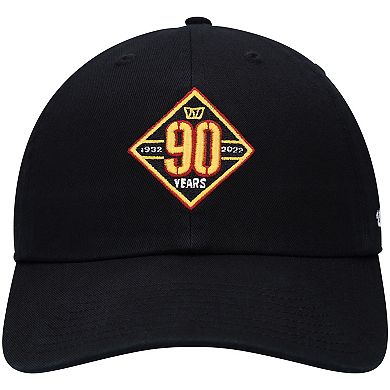 Men's '47  Black Washington Commanders 90th Season Clean Up Adjustable Hat