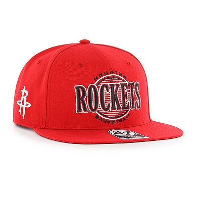 Men's '47 Red Houston Rockets High Post Captain Snapback Hat