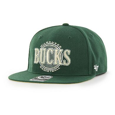 Men's '47 Hunter Green Milwaukee Bucks High Post Captain Snapback Hat