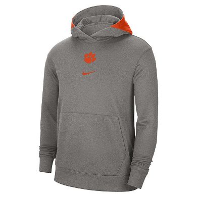 Men's Nike Heather Gray Clemson Tigers Team Basketball Spotlight Performance Pullover Hoodie