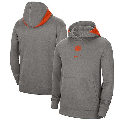 Men's Nike Heather Gray Clemson Tigers Team Basketball Spotlight Performance Pullover Hoodie